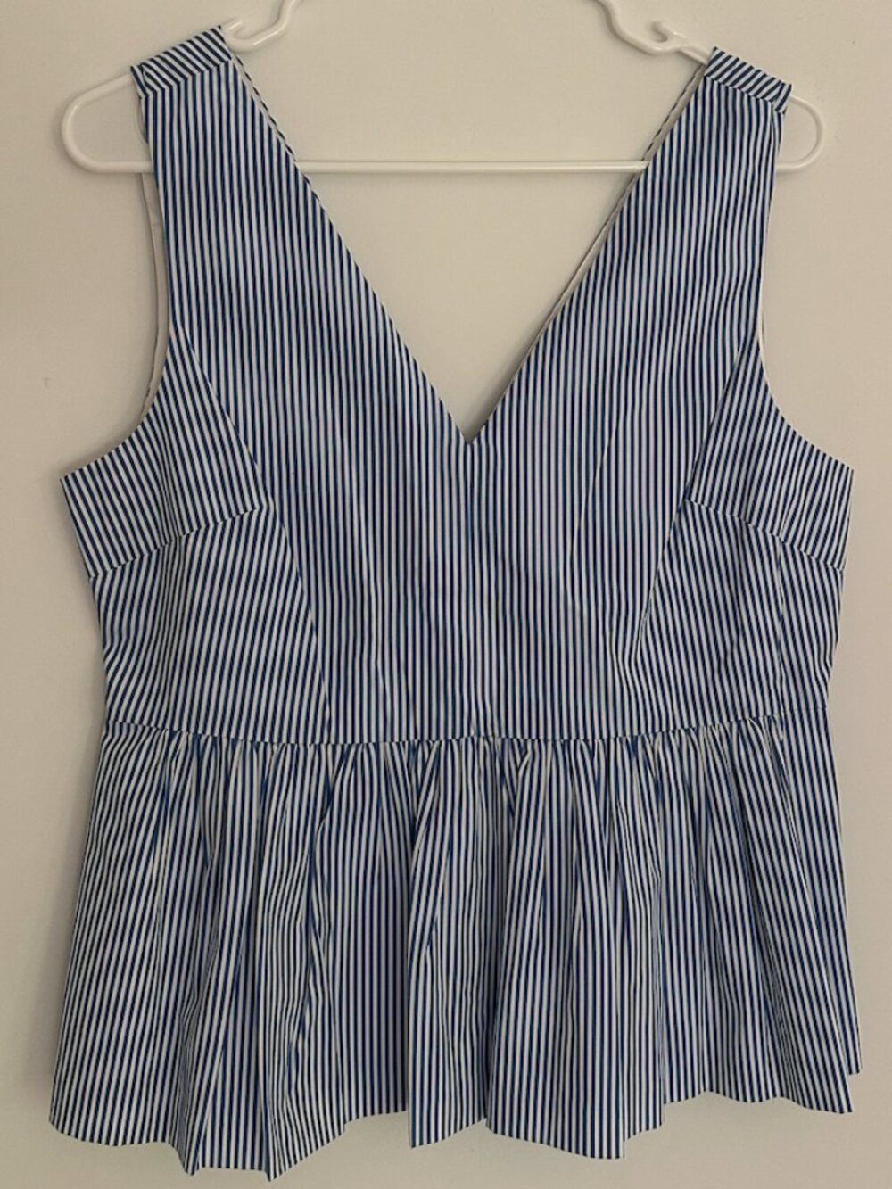 Blue and White Striped J Crew Blouse